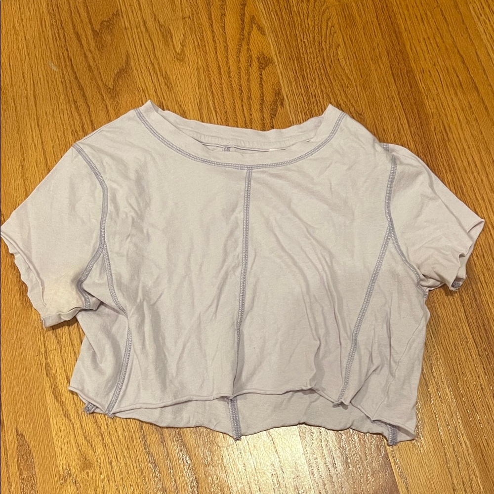PacSun Lavender Stitch Detail Crop Top